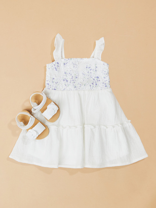 Jessie Embroidered Flutter Dress - ARULA - 