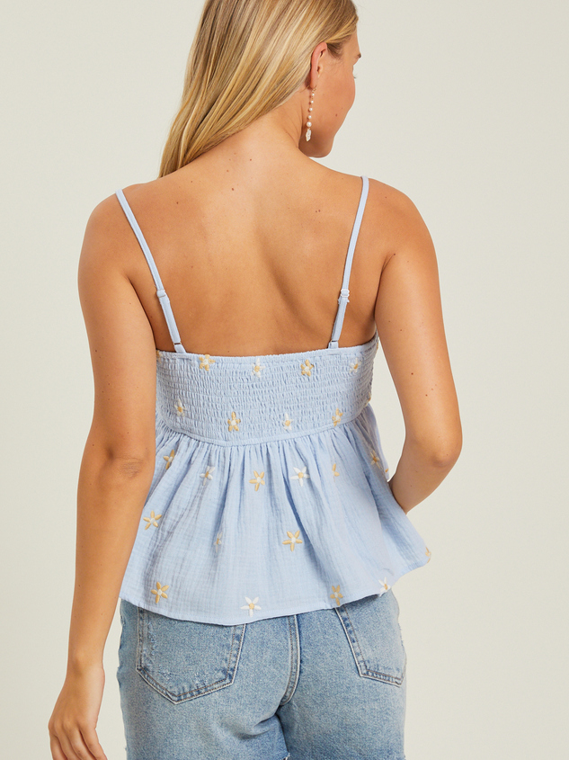 Olivia Embroidered Babydoll Tank Top Detail 4 - ARULA