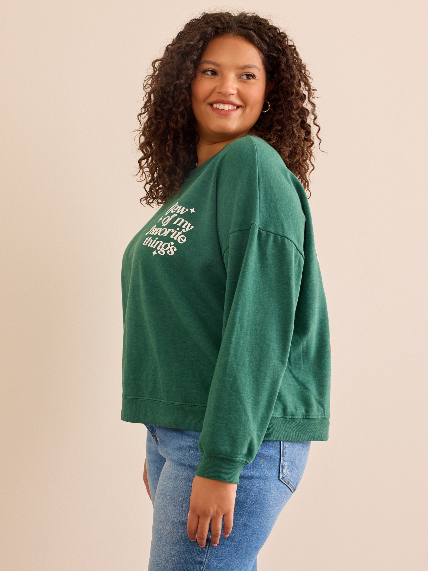 Favorite Things Graphic Sweatshirt in Green Arula