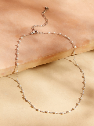 Dainty Pearl Bead Choker Necklace - ARULA