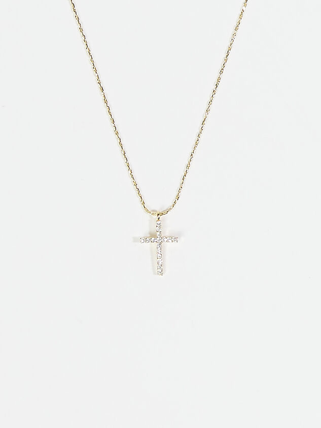 18k Gold Cross Necklace Detail 1 - ARULA