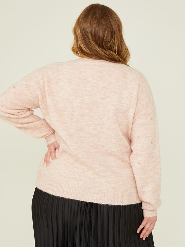 Heather Embellished Crewneck Sweater Detail 6 - ARULA