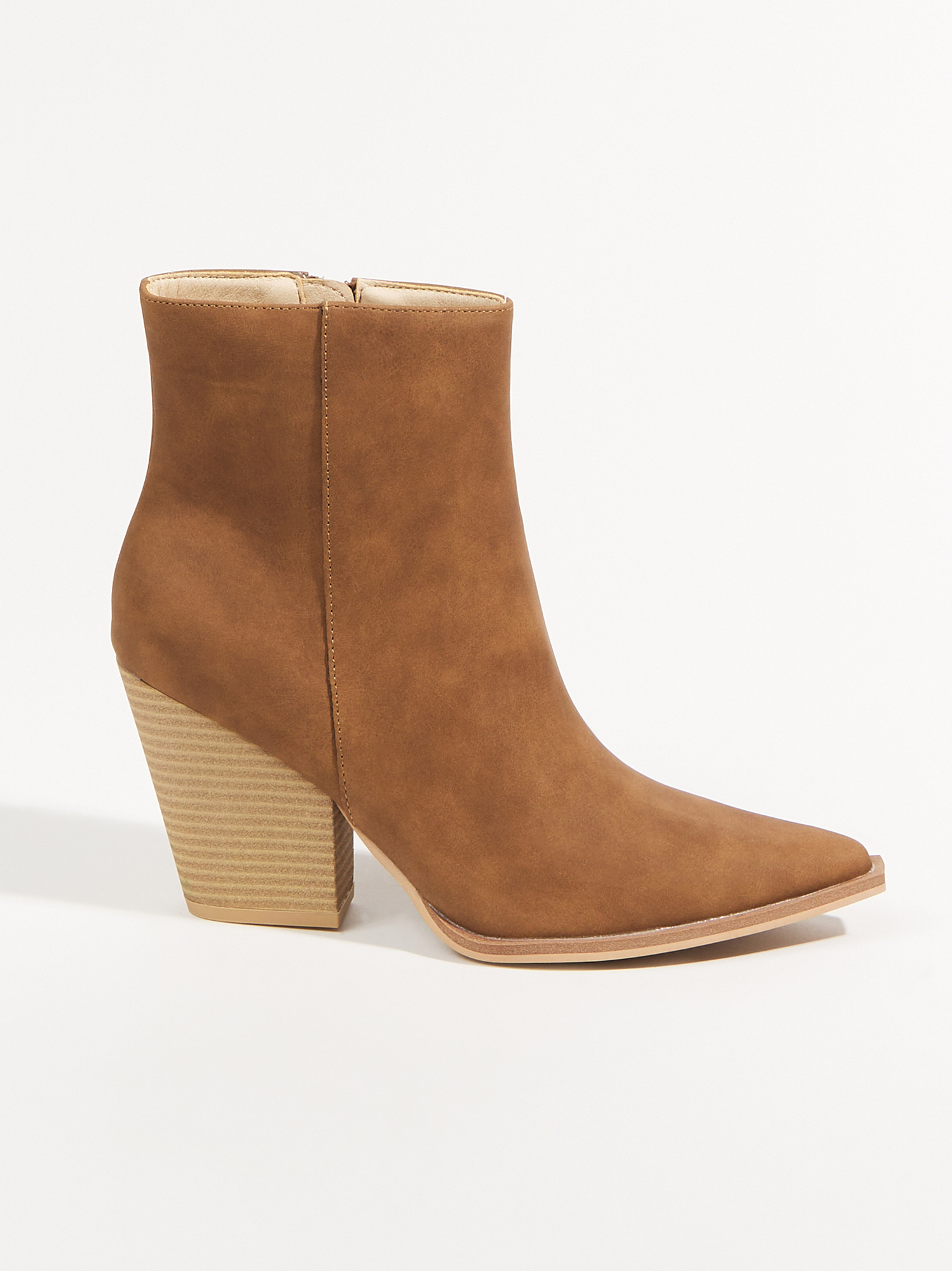 Sonia Suede Booties in Caramel Altar d State