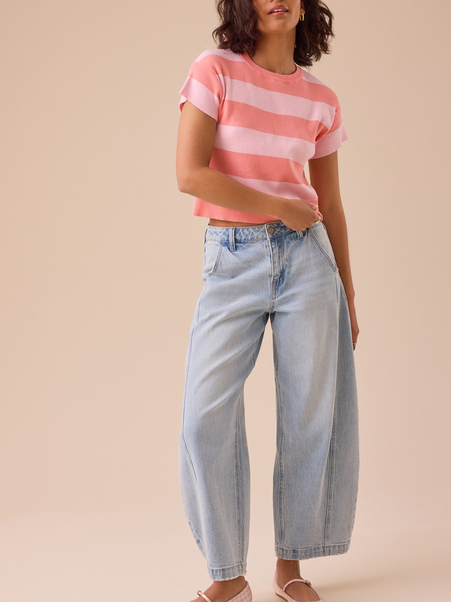 Sophie Striped Ribbed Top Detail 3 - ARULA