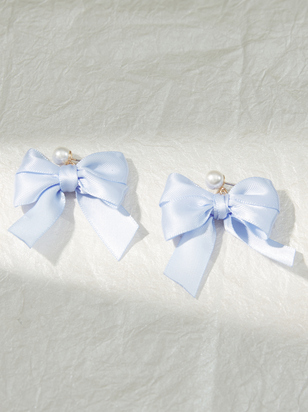 Ribbon Bow Dangle Earring - ARULA - 