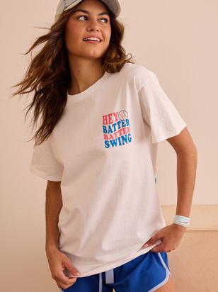 Hey Batter Batter Graphic Tee - ARULA - 