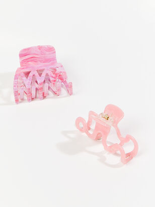 Louisa Claw Clip Set - Pink - ARULA