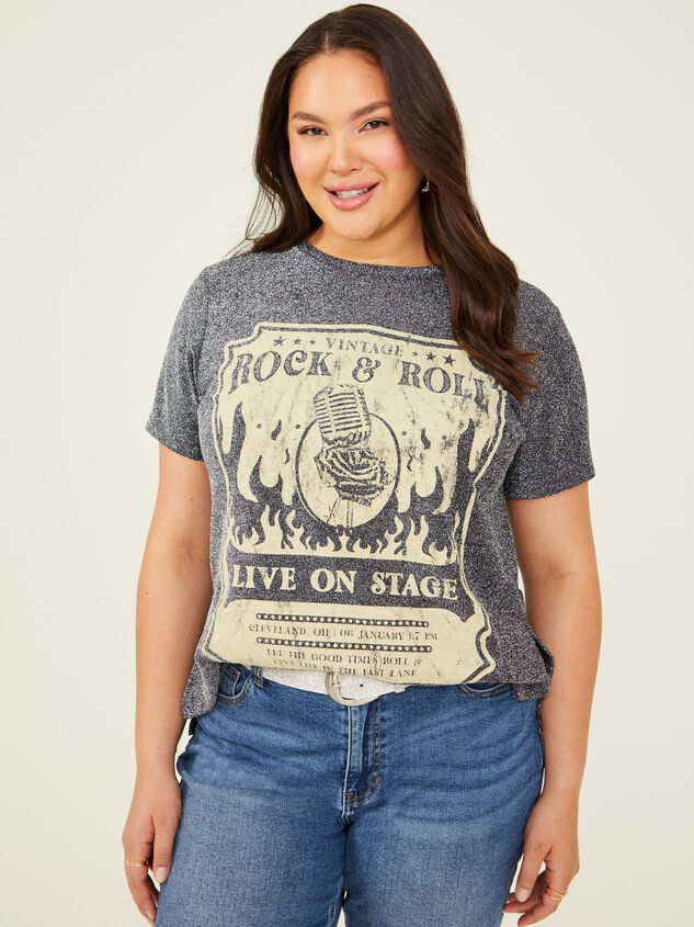 Rock and Roll Glitter Tee Detail 1 - ARULA