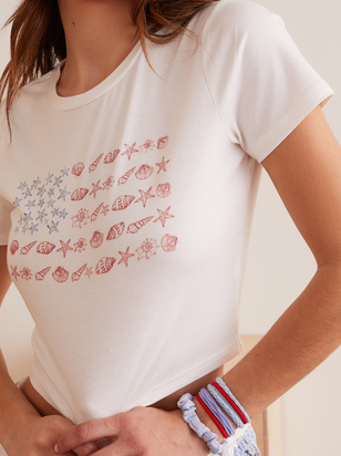 Costal Flag Baby Tee - ARULA