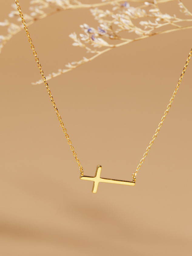 18K Gold Plated Cross Necklace - ARULA