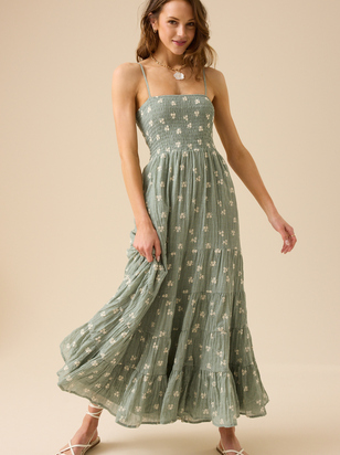 Baylor Embroidered Maxi Dress - ARULA