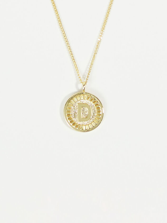18k Gold Monogram Necklace - D Detail 1 - ARULA