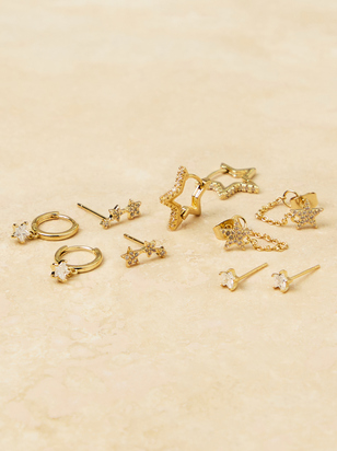 18K Gold Star Earring Pack - ARULA - 