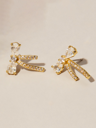 18K Gold Dipped Glitz Bow Earrings - ARULA
