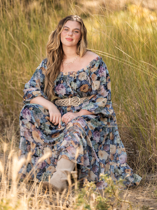 Arabella Floral Midi Dress - ARULA