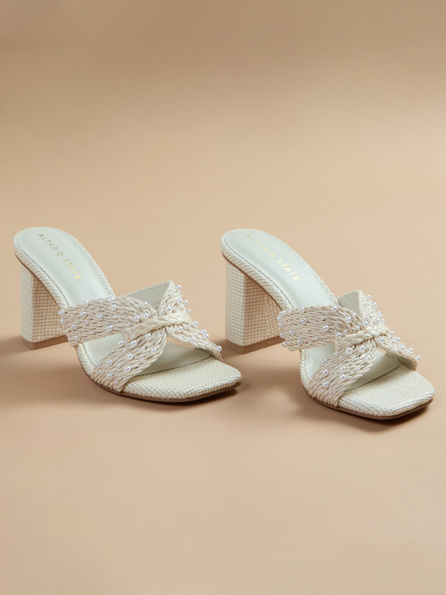 Tiara Pearl Heels Detail 2 - ARULA