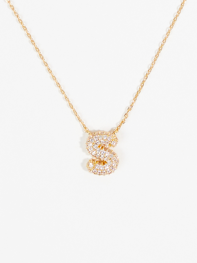 Crystal Bubble Monogram Necklace - S - ARULA