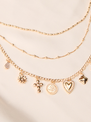 Bubble Charm Dangle Layered Necklace - ARULA