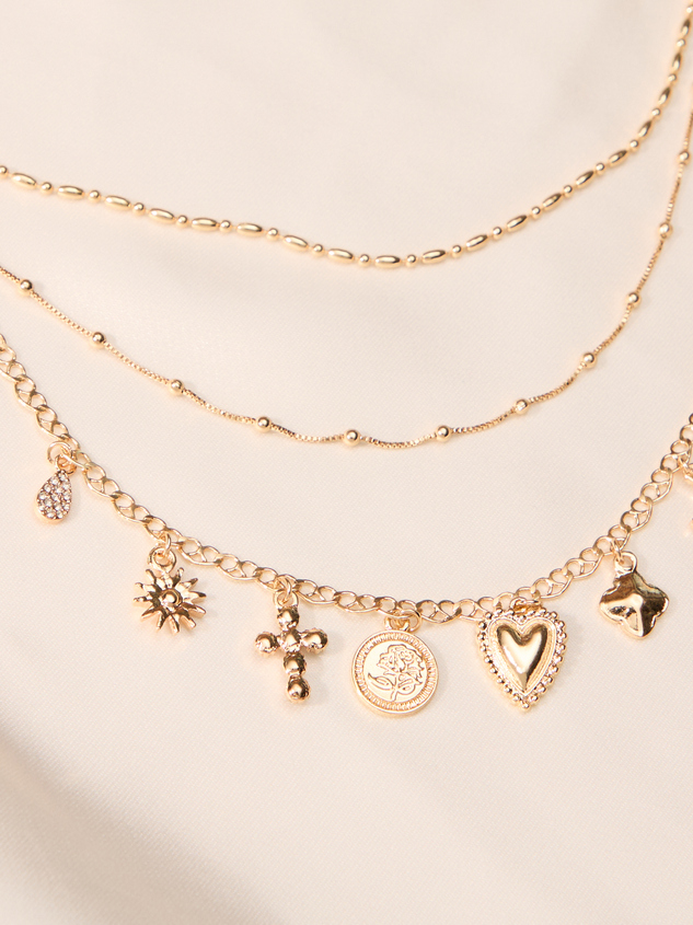 Bubble Charm Dangle Layered Necklace - ARULA