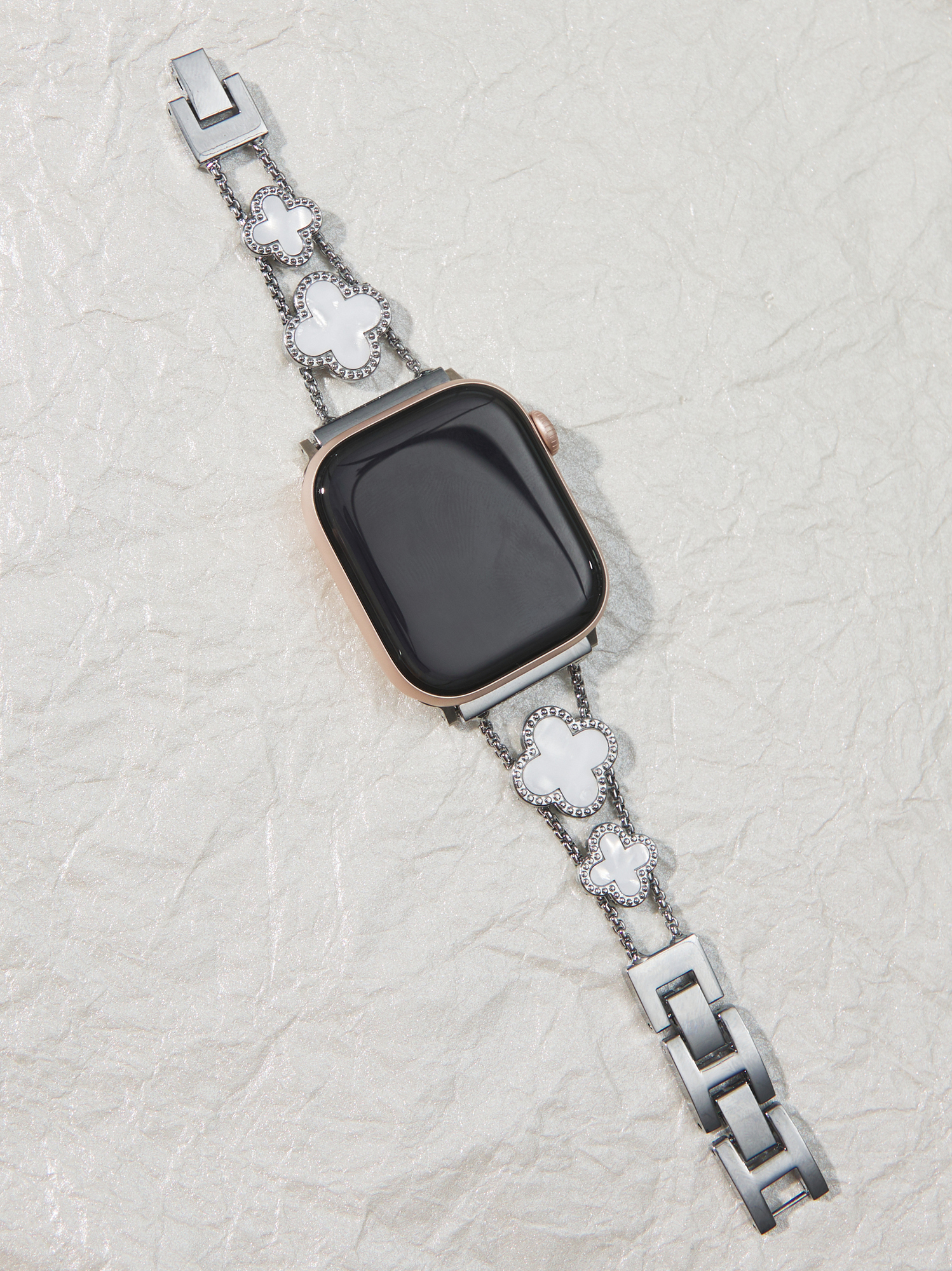 Clover Smart Watch Band in Silver | Arula Clover Smart Watch Band in Silver | Arula