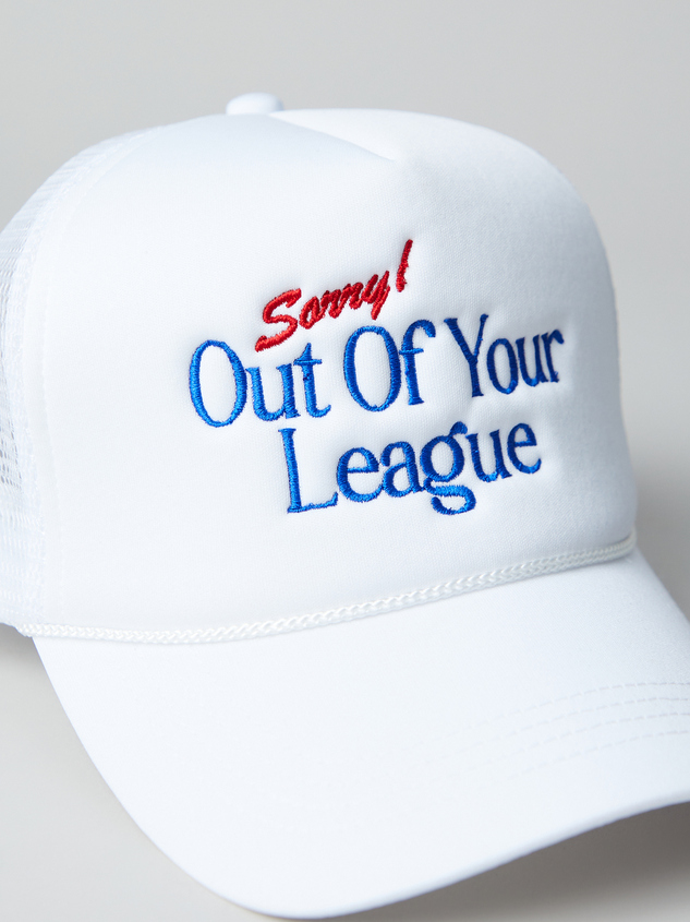 Out Of Your League Trucker Hat Detail 2 - ARULA