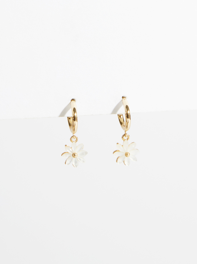 Dainty Flower Mini Hoops Detail 2 - ARULA