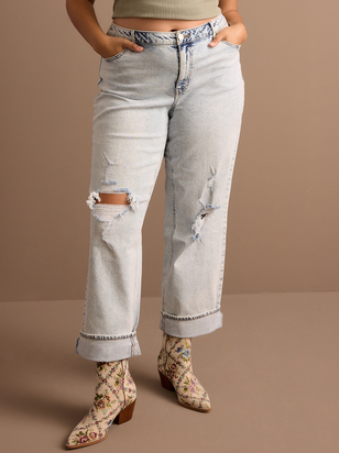 Margot Destructed Girlfriend Jeans - ARULA