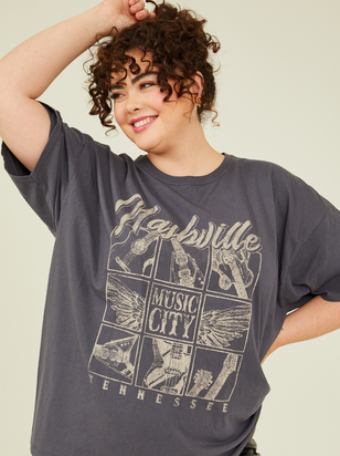 Nashville Music City Oversized Tee - ARULA