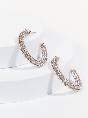 Amayah Rhinestone Hoop Earrings - ARULA