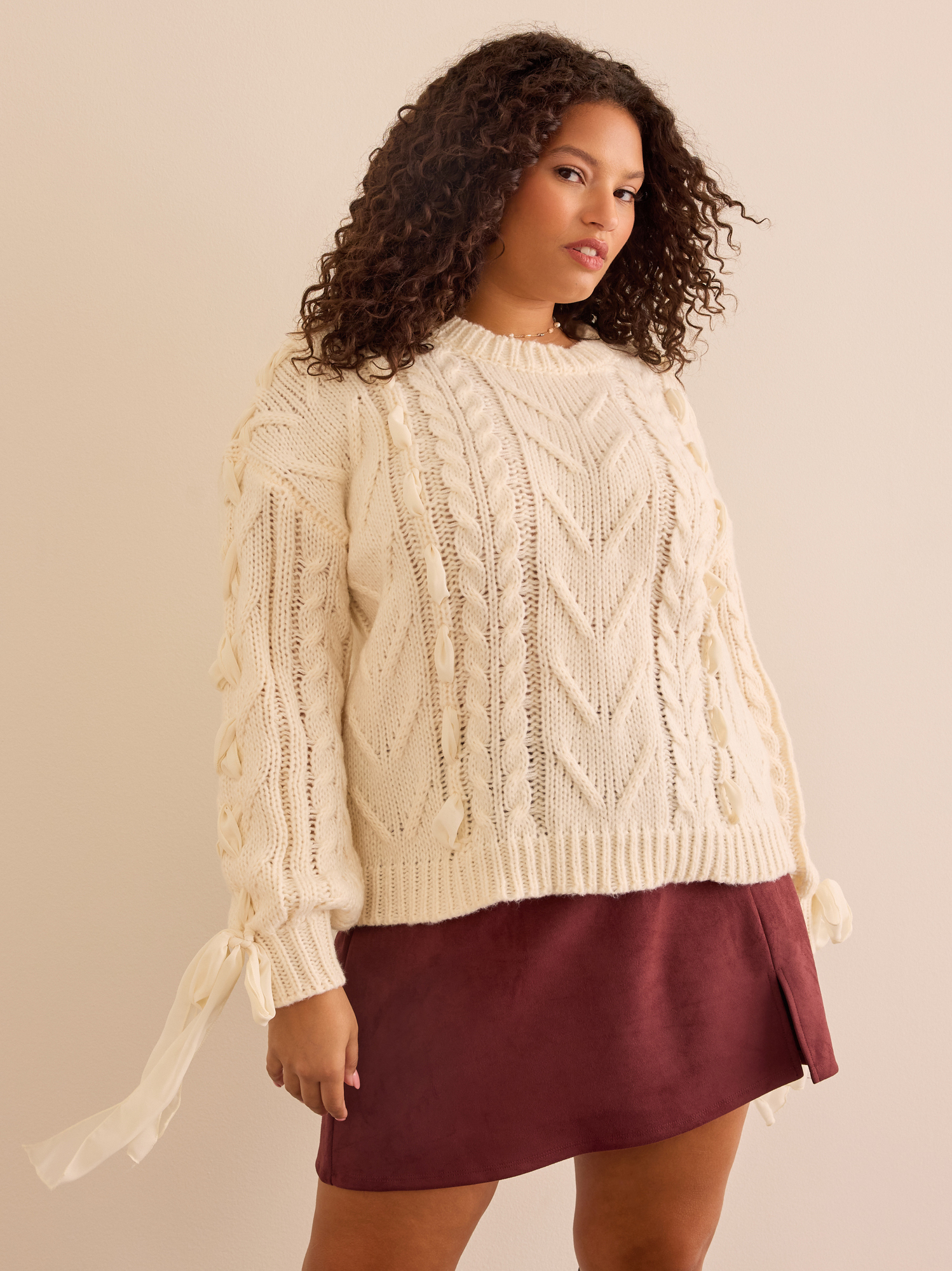 公式 in Sweater Oversized Ribbon Gemma Cream State Altar'd | トップス