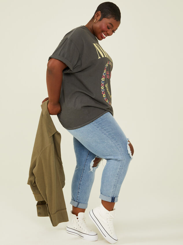 Nirvana Floral Smiley Tee Detail 2 - ARULA