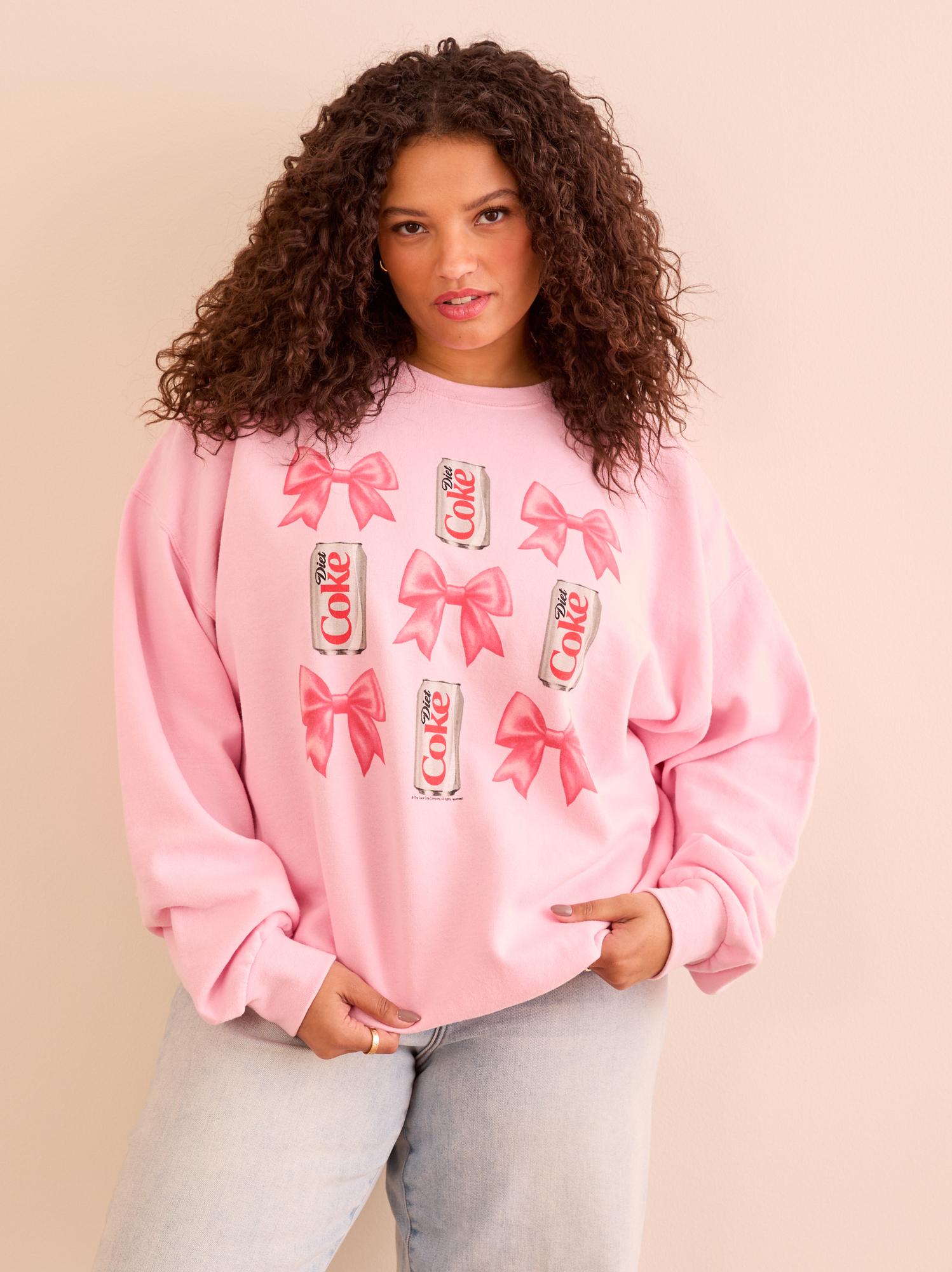 Diet Coke Bow Sweatshirt in Pink Arula