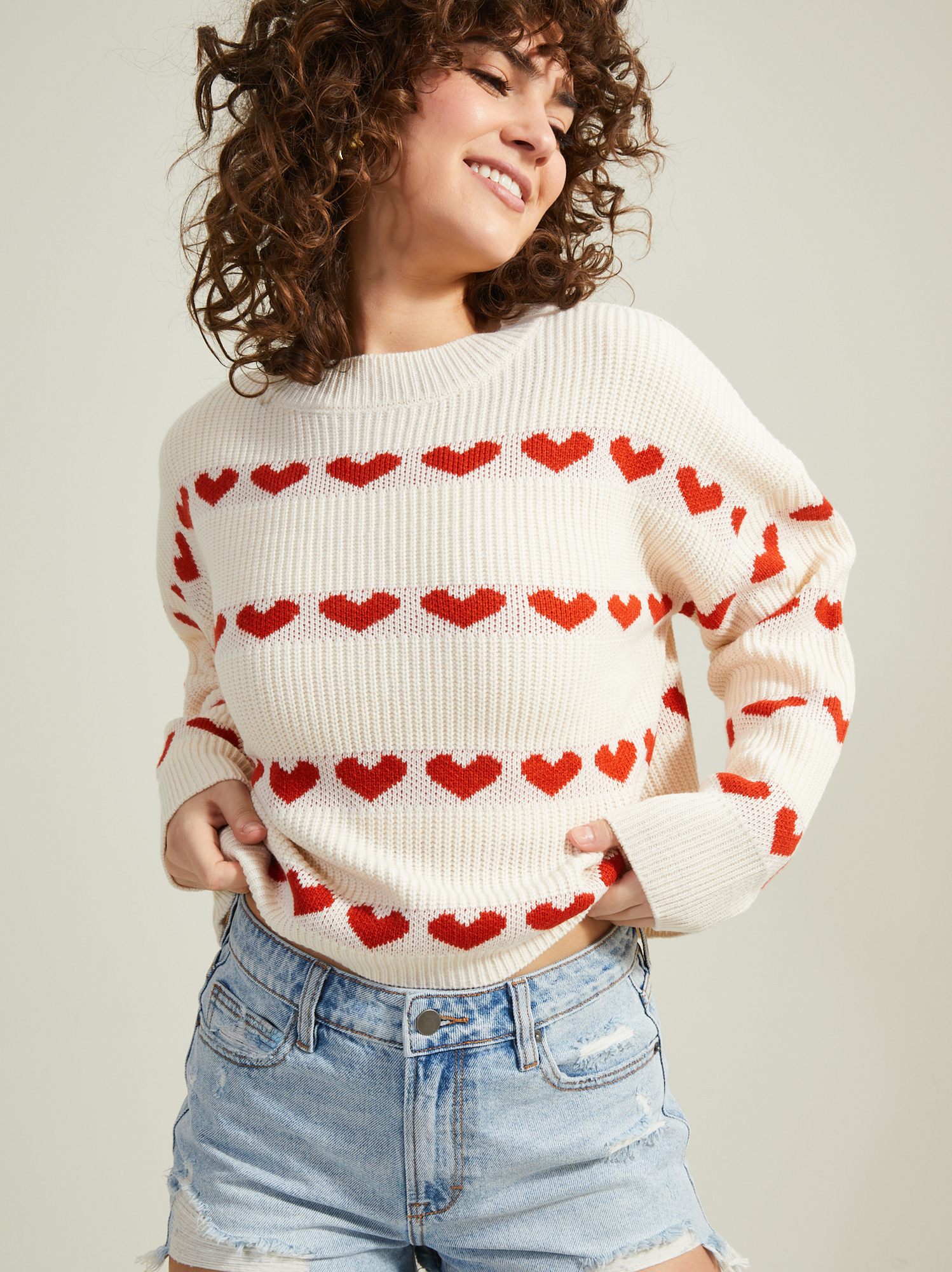 Heart pullover sweater sales