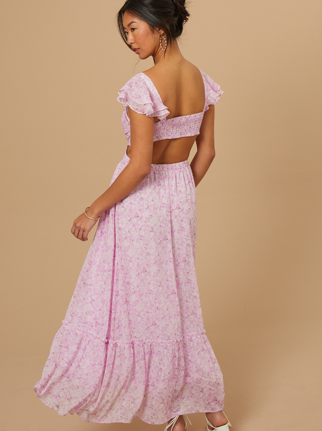 Sariah Floral Cutout Maxi Dress Detail 5 - ARULA