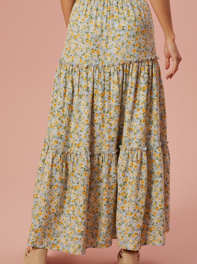 Madison Floral Maxi Skirt Detail 5 - ARULA