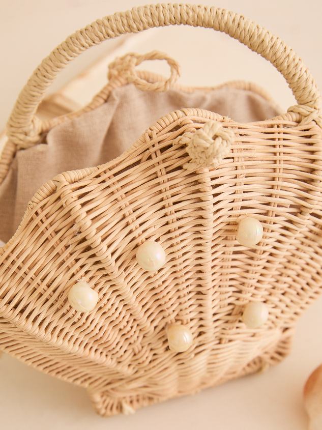 Straw Seashell Handbag Purse Detail 3 - ARULA