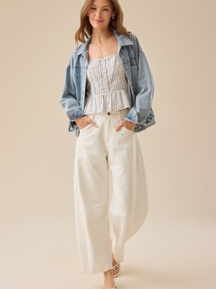 Orla Embroidered Peplum Tank - ARULA