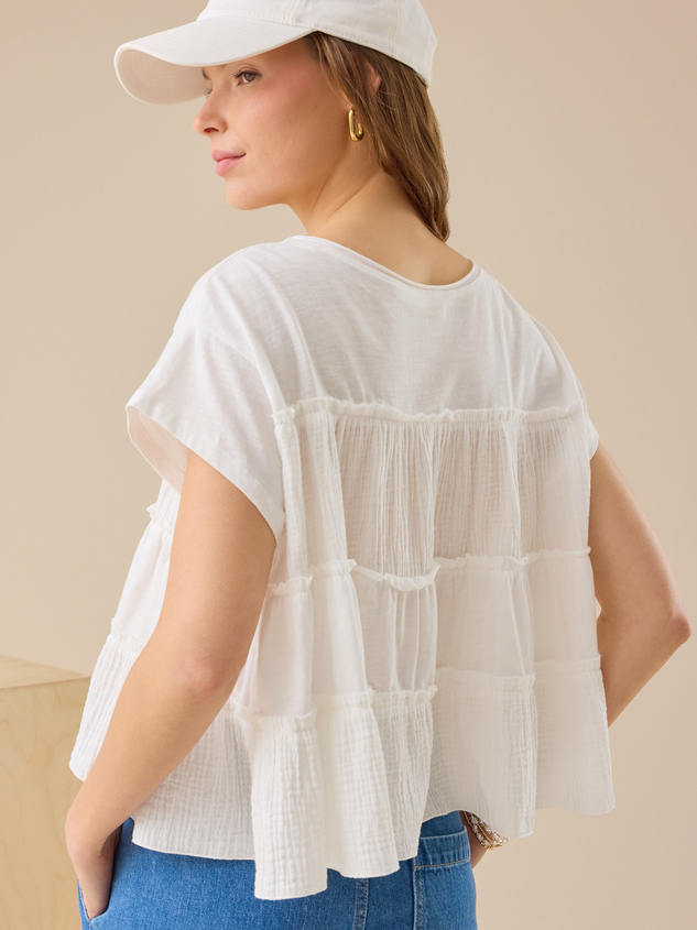 Rebecca Tiered Babydoll Top Detail 4 - ARULA