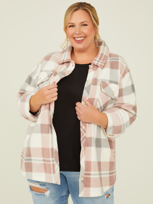 Pierce Fleece Plaid Shacket - ARULA