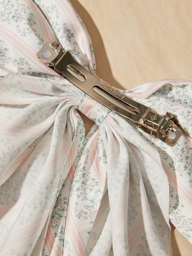 Floral Striped Volume Bow Detail 2 - ARULA