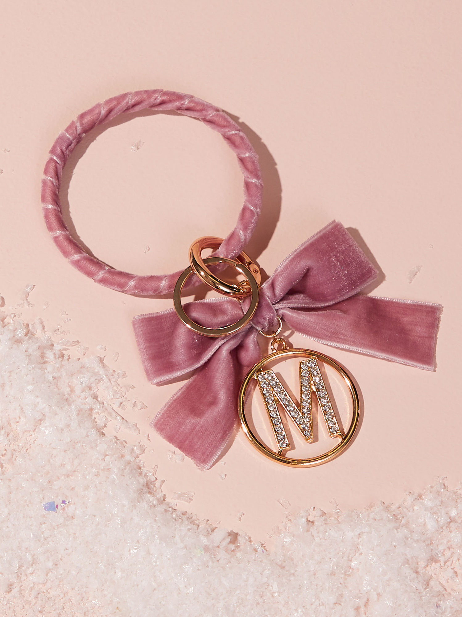 Arula | Velvet Monogram Keychain - M | Pink 