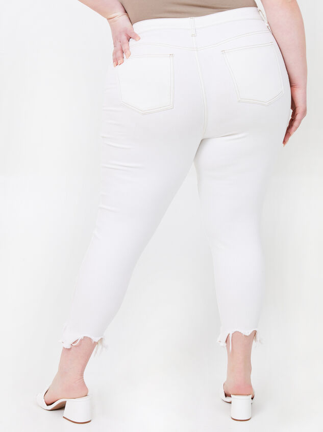 Incrediflex 26" Raw Hem Skinny Jeans Detail 4 - ARULA