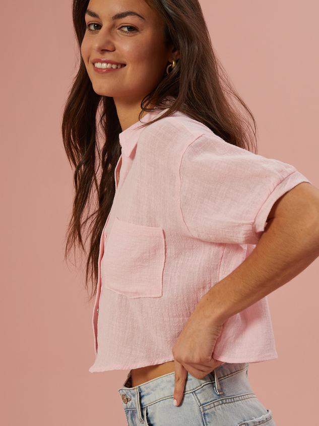 Briar Cropped Button Up Top Detail 3 - ARULA