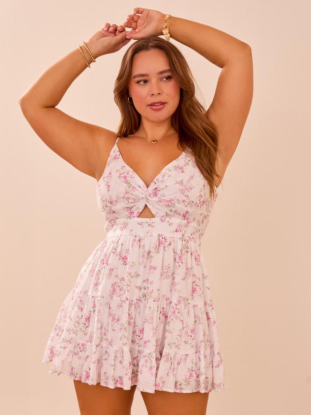 Alyiah Floral Mini Dress Detail 3 - ARULA
