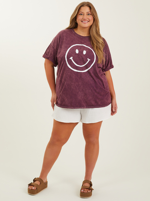 Smiley Face Oversized Tee - ARULA