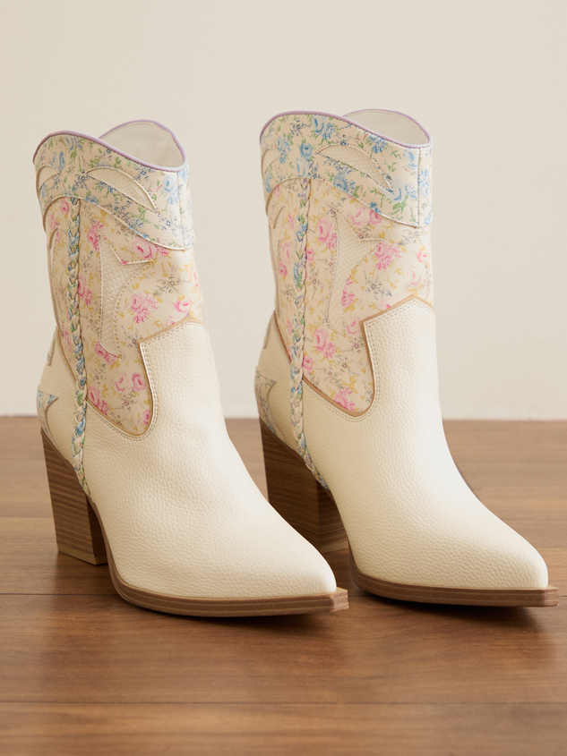 Nell Wide Width Floral Boot Detail 2 - ARULA