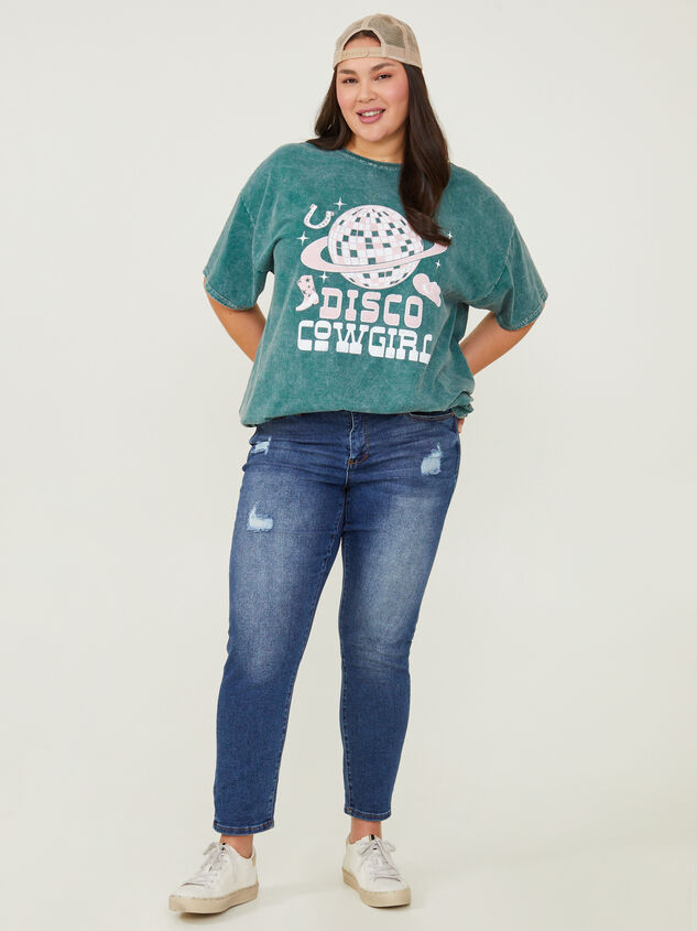 Disco Cowgirl Oversized Tee Detail 2 - ARULA
