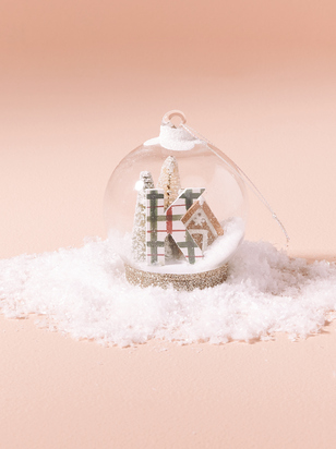 Monogram Snow Globe Christmas Ornament - K - ARULA - 