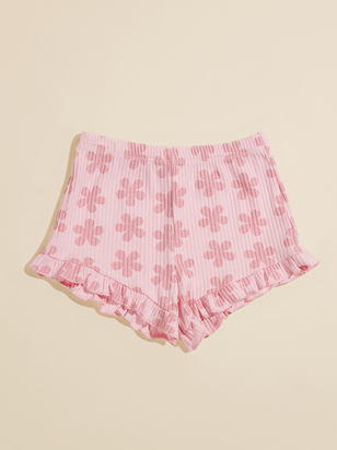 Marley Ribbed Floral Shorts - ARULA