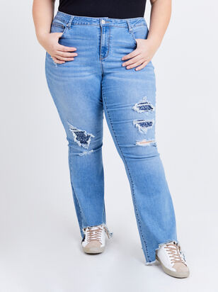 Incrediflex Floral Patchwork Bootcut Jeans - ARULA